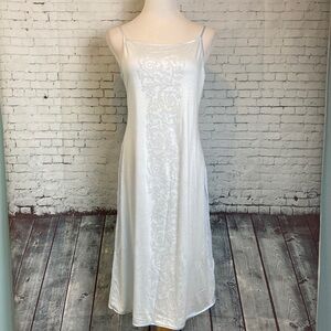 Hanro MIDI Slip Spaghett Strap Cotton Nightgown Blue M Feminine Coquette Romance
